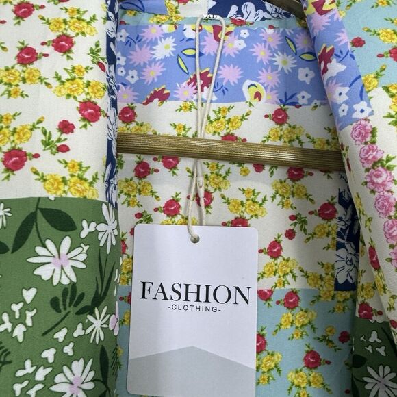 Womens Quilted Floral Patchwork Jacket XL Multicolor Granny Cottagecore Boho NWT - Picture 9 of 10